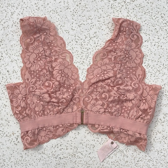 Dusty Pink Lace Free People We Are HAH Got Ur Back Bra in Copper Rose - Picture 5 of 16